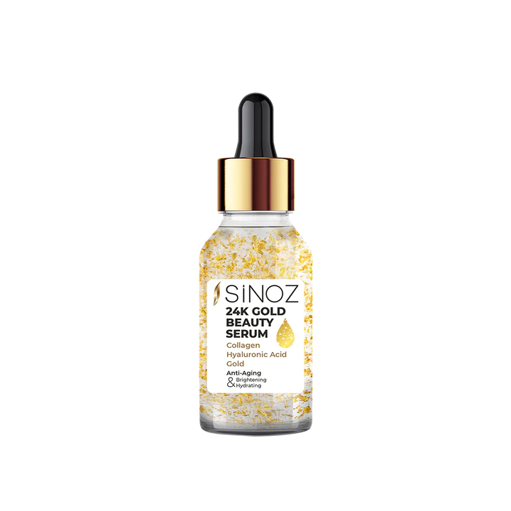 Sinoz 24K Gold Beauty Face Care Serum - Hyaluronic Acid & Collagen